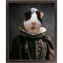 Load image into Gallery viewer, Queen O'Pharts - Royalty & Renaissance Inspired Custom Pet Portrait Framed Satin Paper Print