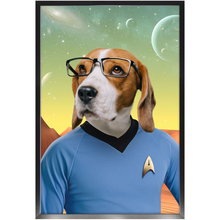 Load image into Gallery viewer, Mister Spook - Star Trek Inspired Custom Pet Portrait Framed Satin Paper Print