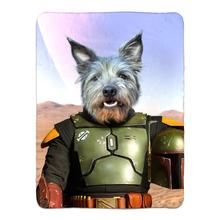 Load image into Gallery viewer, Bob & Fetch- Boba Fett & Star Wars Inspired Custom Pet Portrait Fleece Sherpa Blanket