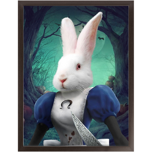 Malice In Chains - Evil Alice and Alice in Wonderland Inspired Custom Pet Portrait Framed Satin Paper Print