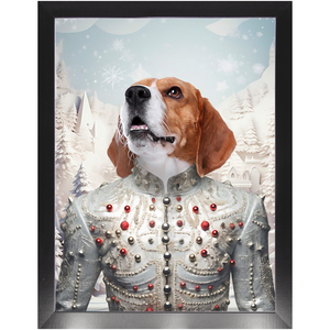CHRISTMAS CRACKER 1 - Christmas Inspired Custom Pet Portrait Framed Satin Paper Print