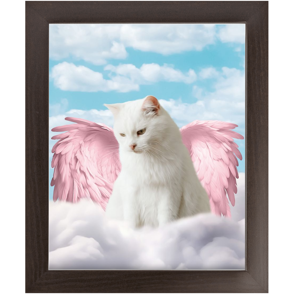 Pink Angel - Heavenly Angels Inspired Custom Pet Portrait Framed Satin Paper Print