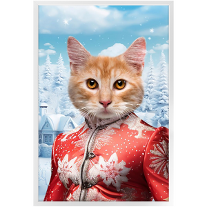 CHRISTMAS CRACKER 9 - Christmas Inspired Custom Pet Portrait Framed Satin Paper Print