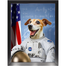 Load image into Gallery viewer, Astrofun - NASA Astronaut Inspired Custom Pet Portrait Framed Satin Paper Print
