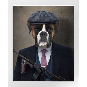 Big Jobs - Peaky Blinders & Gangster Inspired Custom Pet Portrait Framed Satin Paper Print