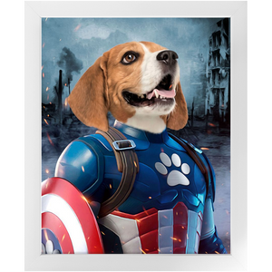 CAPTAIN KIBBLES - Custom Pet Portrait Framed Satin Paper Print