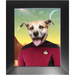 CAPTAIN DIGYARD - Star Trek Inspired Custom Pet Portrait Framed Satin Paper Print