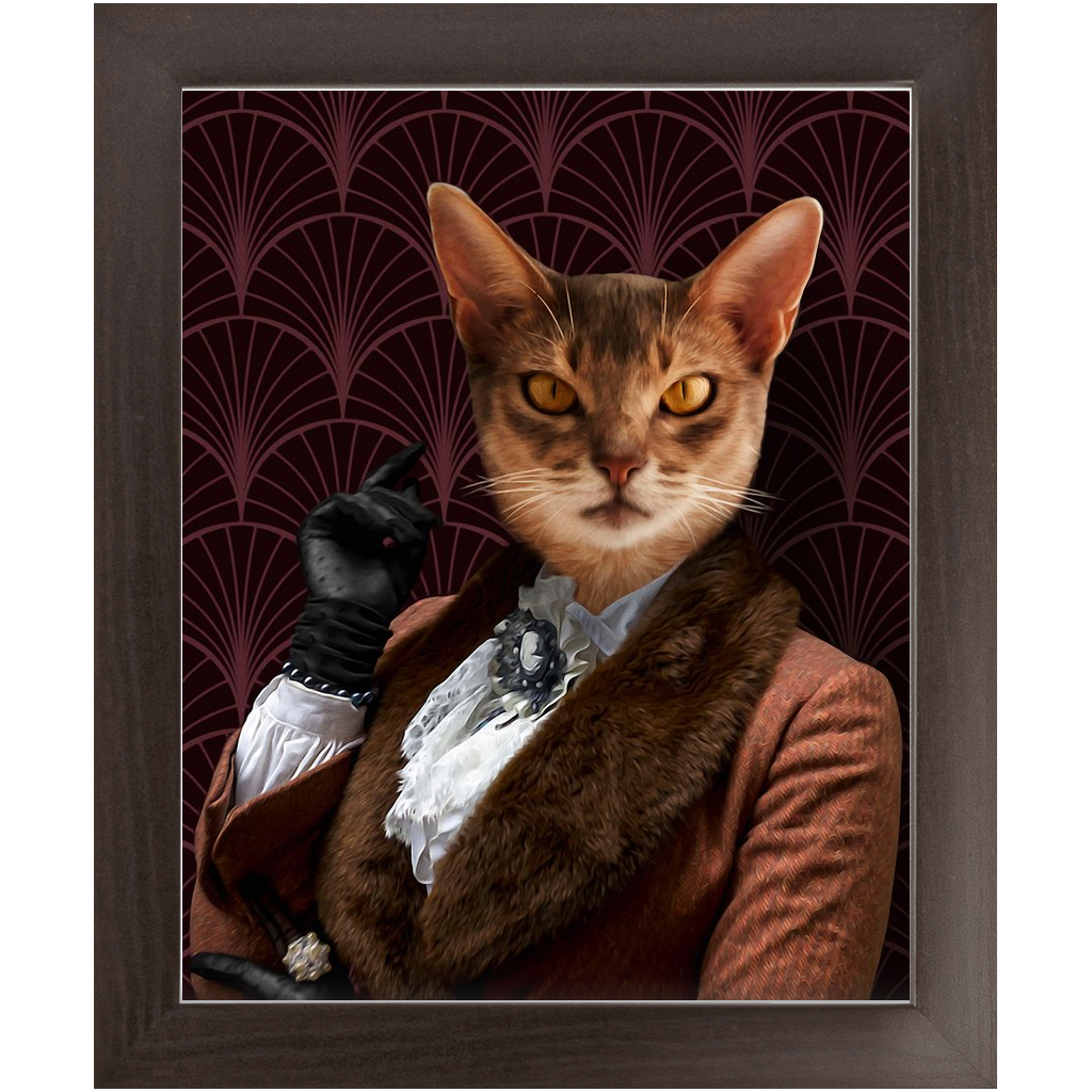 Flappers - Art Deco Inspired Custom Pet Portrait Framed Satin Paper Print