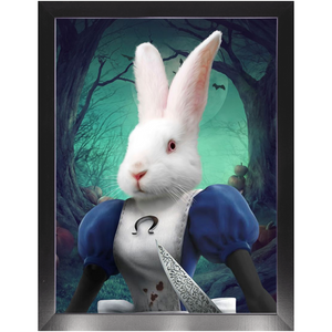 Malice In Chains - Evil Alice and Alice in Wonderland Inspired Custom Pet Portrait Framed Satin Paper Print