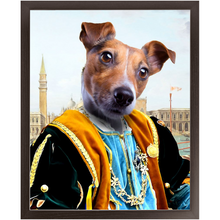 Load image into Gallery viewer, The Venice Menace - Royalty &amp; Renaissance Inspired Custom Pet Portrait Framed Satin Paper Print