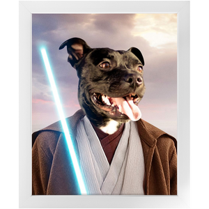 Obi Have - Jedi Obi Wan Kenobi & Star Wars Inspired Custom Pet Portrait Framed Satin Paper Print