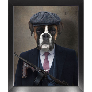 Big Jobs - Peaky Blinders & Gangster Inspired Custom Pet Portrait Framed Satin Paper Print