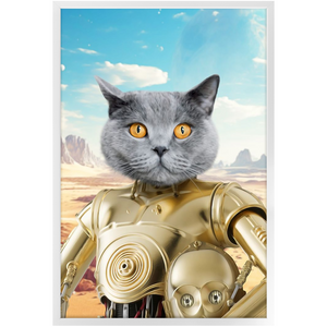 C.3.P.NO - C.3.P.O. & Star Wars Inspired Custom Pet Portrait Framed Satin Paper Print
