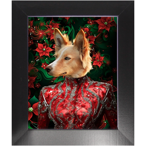 CHRISTMAS CRACKER 8 - Christmas Inspired Custom Pet Portrait Framed Satin Paper Print