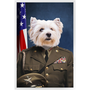 GENERAL I. ZING - Military General Inspired Custom Pet Portrait Framed Satin Paper Print