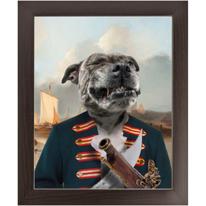 The Squashbuckler - Swashbuckler & Pirate Inspired Custom Pet Portrait Framed Satin Paper Print