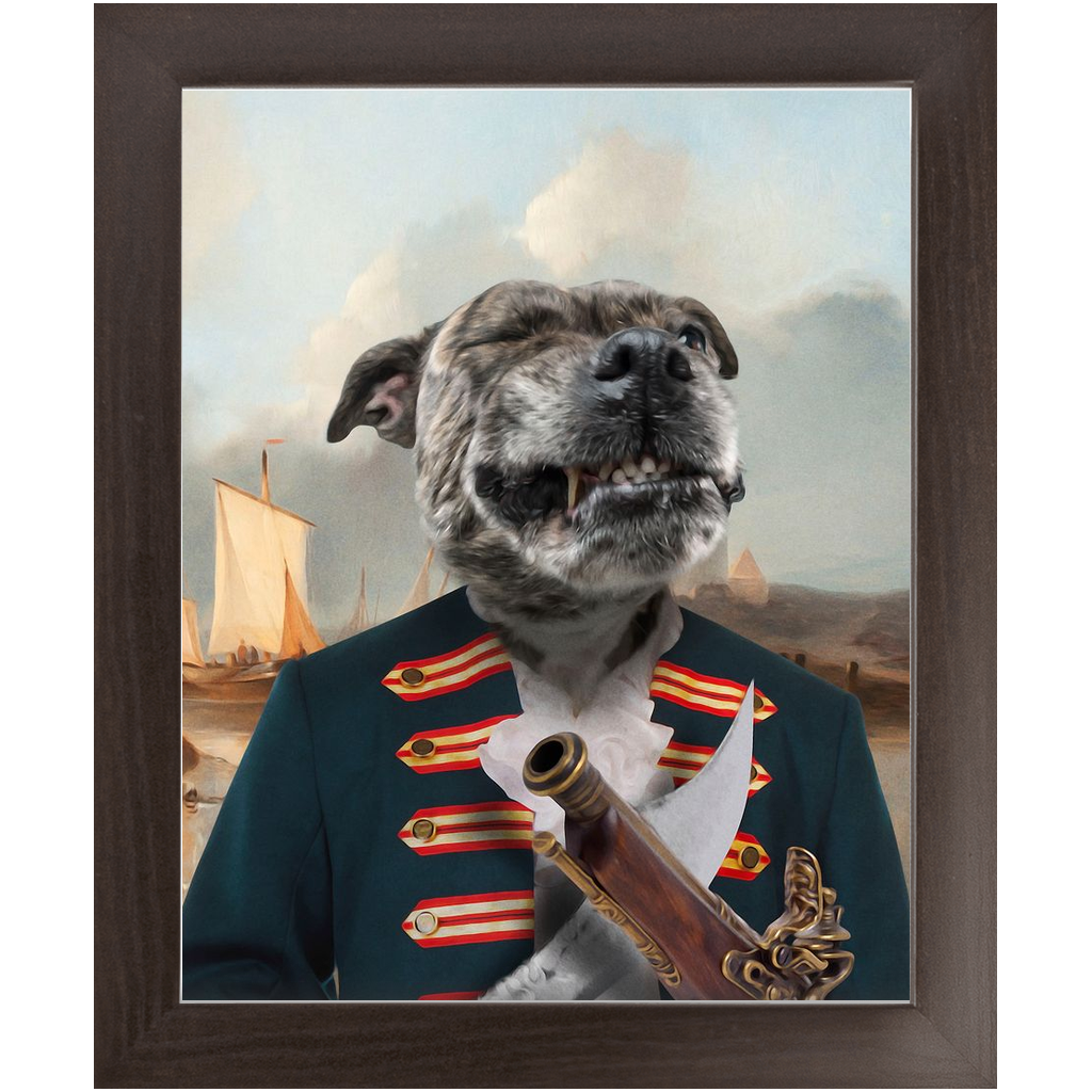 The Squashbuckler - Swashbuckler & Pirate Inspired Custom Pet Portrait Framed Satin Paper Print