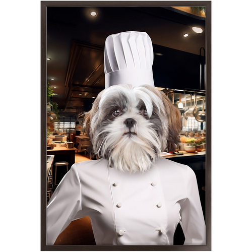 CHEF'S KISS - Chef & Cook Inspired Custom Pet Portrait Framed Satin Paper Print