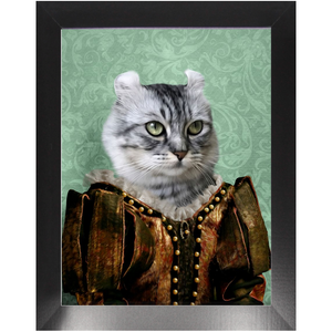 Dame Difudo - Royalty & Renaissance Inspired Custom Pet Portrait Framed Satin Paper Print