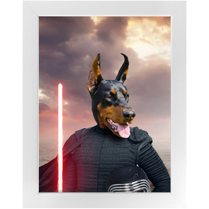 Bark Lord - Kylo Ren & Star Wars Inspired Custom Pet Portrait Framed Satin Paper Print