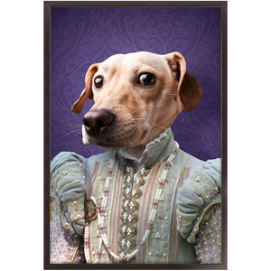 Ladee Light - Renaissance Inspired Custom Pet Portrait Framed Satin Paper Print