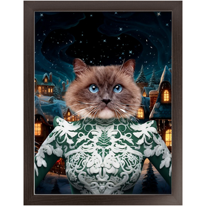 CHRISTMAS CRACKER 13 - Christmas Inspired Custom Pet Portrait Framed Satin Paper Print