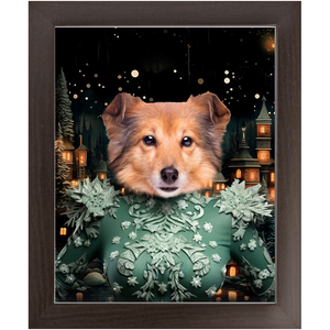 CHRISTMAS CRACKER 14 - Christmas Inspired Custom Pet Portrait Framed Satin Paper Print