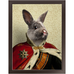 Duke E. Tout - Royalty & Renaissance Inspired Custom Pet Portrait Framed Satin Paper Print