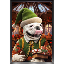 Load image into Gallery viewer, SANTA&#39;S LITTLE HELPER 2 - Christmas Elf Inspired Custom Pet Portrait Framed Satin Paper Print