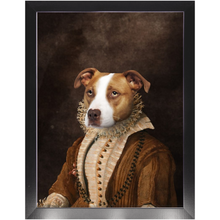 Load image into Gallery viewer, BARONESS OF BROWN - Renaissance Inspired Custom Pet Portrait Framed Satin Paper Print