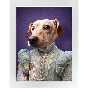 Ladee Light - Renaissance Inspired Custom Pet Portrait Framed Satin Paper Print