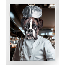 Load image into Gallery viewer, MAKING A MEAL OF IT - Chef &amp; Cook Inspired Custom Pet Portrait Framed Satin Paper Print