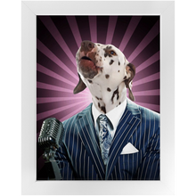 Load image into Gallery viewer, To The Moon - Frank Sinatra &amp; Singer Inspired Custom Pet Portrait Framed Satin Paper Print