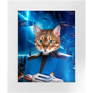 BONE CRUSHER IN SPACE - Star Trek Inspired Custom Pet Portrait Framed Satin Paper Print