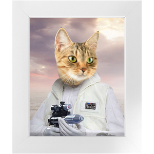 Princess Layabout - Princess Leia & Star Wars Inspired Custom Pet Portrait Framed Satin Paper Print