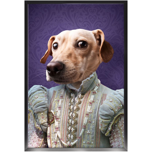 Ladee Light - Renaissance Inspired Custom Pet Portrait Framed Satin Paper Print