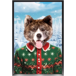 CHRISTMAS CRACKER 12 - Christmas Inspired Custom Pet Portrait Framed Satin Paper Print
