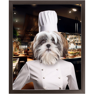 CHEF'S KISS - Chef & Cook Inspired Custom Pet Portrait Framed Satin Paper Print
