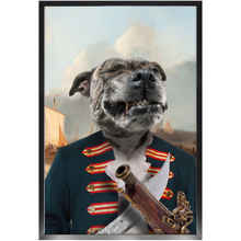 Load image into Gallery viewer, The Squashbuckler - Swashbuckler &amp; Pirate Inspired Custom Pet Portrait Framed Satin Paper Print