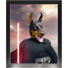 Load image into Gallery viewer, Bark Lord - Kylo Ren &amp; Star Wars Inspired Custom Pet Portrait Framed Satin Paper Print
