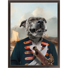 Load image into Gallery viewer, The Squashbuckler - Swashbuckler &amp; Pirate Inspired Custom Pet Portrait Framed Satin Paper Print