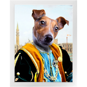 The Venice Menace - Royalty & Renaissance Inspired Custom Pet Portrait Framed Satin Paper Print