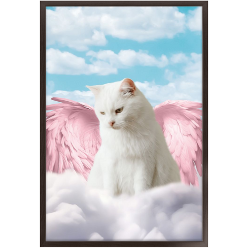 Pink Angel - Heavenly Angels Inspired Custom Pet Portrait Framed Satin Paper Print