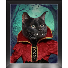 Load image into Gallery viewer, Vampiracle - Halloween &amp; Vampires Inspired Custom Pet Portrait Framed Satin Paper Print