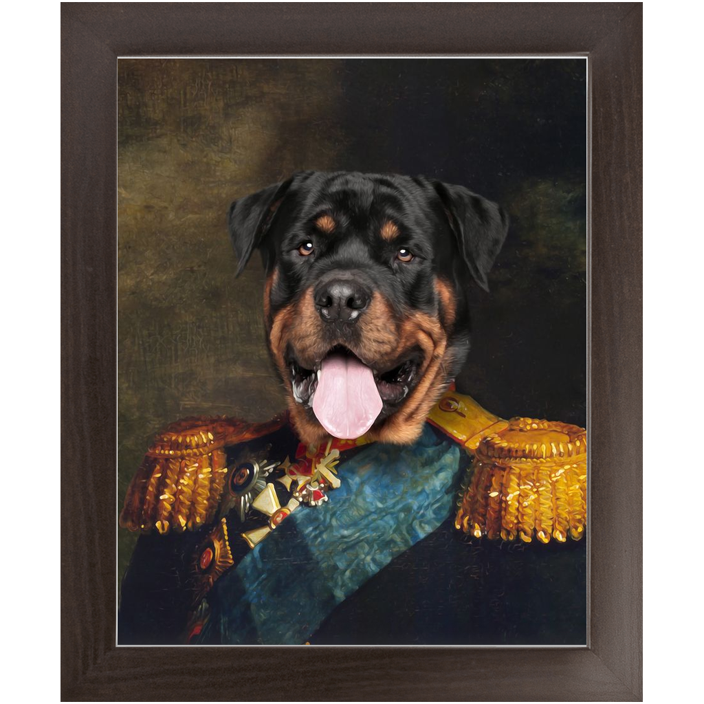 LORD E. LORDY - Renaissance Inspired Custom Pet Portrait Framed Satin Paper Print