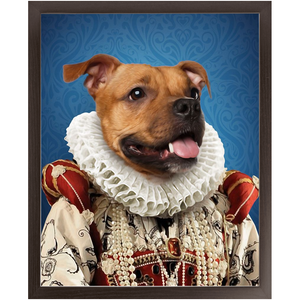 Duchess Muchess - Renaissance Inspired Custom Pet Portrait Framed Satin Paper Print