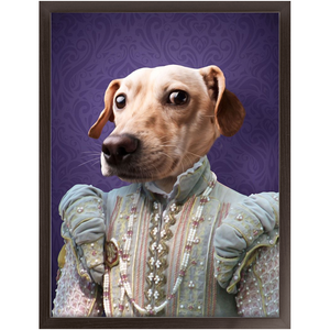 Ladee Light - Renaissance Inspired Custom Pet Portrait Framed Satin Paper Print