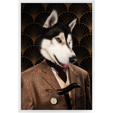 Load image into Gallery viewer, Dappers - Art Deco Inspired Custom Pet Portrait Framed Satin Paper Print