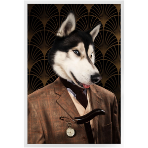 Dappers - Art Deco Inspired Custom Pet Portrait Framed Satin Paper Print