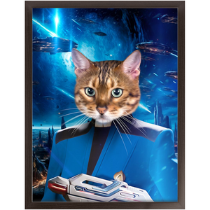 BONE CRUSHER IN SPACE - Star Trek Inspired Custom Pet Portrait Framed Satin Paper Print
